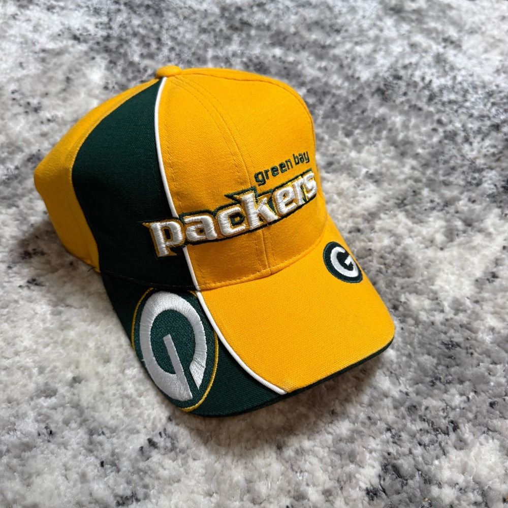 Reebok Green Bay Packers NFL Pro Line Hat‎ Mens Yellow Green Adjustable Cap